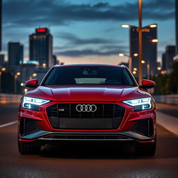 A dynamic and sporty Audi Q8, showcasing its powerful presence and sleek design