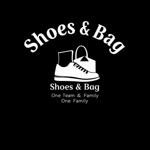 A simple and minimalist t-shirt design centered around the theme of 'Shoes & Bag'