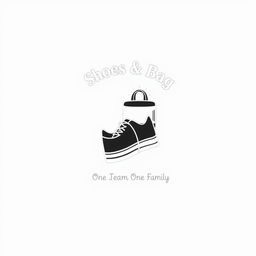 A simple and minimalist t-shirt design centered around the theme of 'Shoes & Bag'