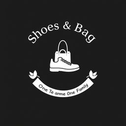 A simple and minimalist t-shirt design centered around the theme of 'Shoes & Bag'