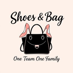 A simple yet elegant t-shirt design centered around the theme of 'shoes & bag'