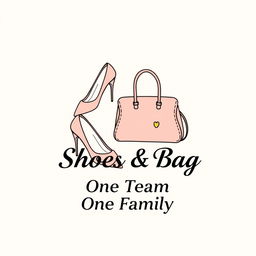 A simple yet elegant t-shirt design centered around the theme of 'shoes & bag'