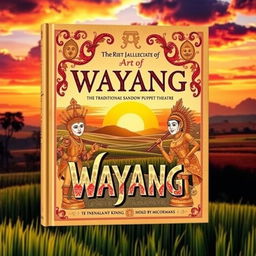 A stunningly illustrated book cover dedicated to the art of Wayang, the traditional Indonesian shadow puppet theater