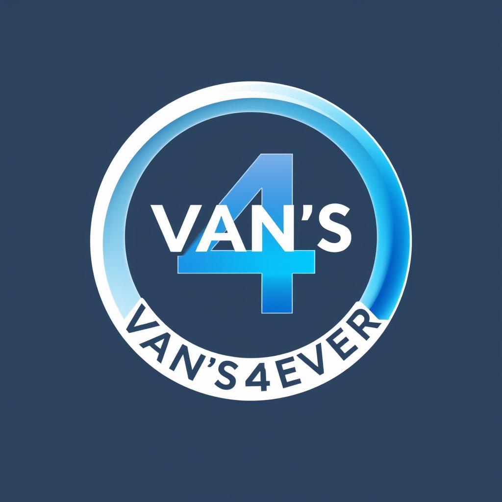 A visually striking logo design for 'VAN'S4EVER' featuring the number '4' prominently enclosed in a sleek and modern circle