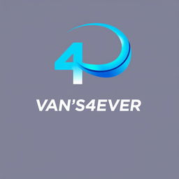 A visually striking logo design for 'VAN'S4EVER' featuring the number '4' prominently enclosed in a sleek and modern circle