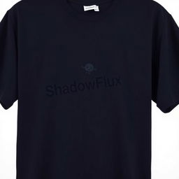 An oversized dark t-shirt featuring a small, cute animated shadow design on the chest area