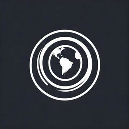 Design a black logo icon representing the ideology of globalization, integrating elements such as interconnectedness, cultural diversity, and technology.