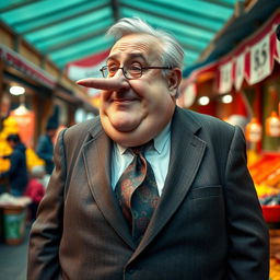 A 70-year-old Czech businessman with an obese body type, showcasing his full-body appearance