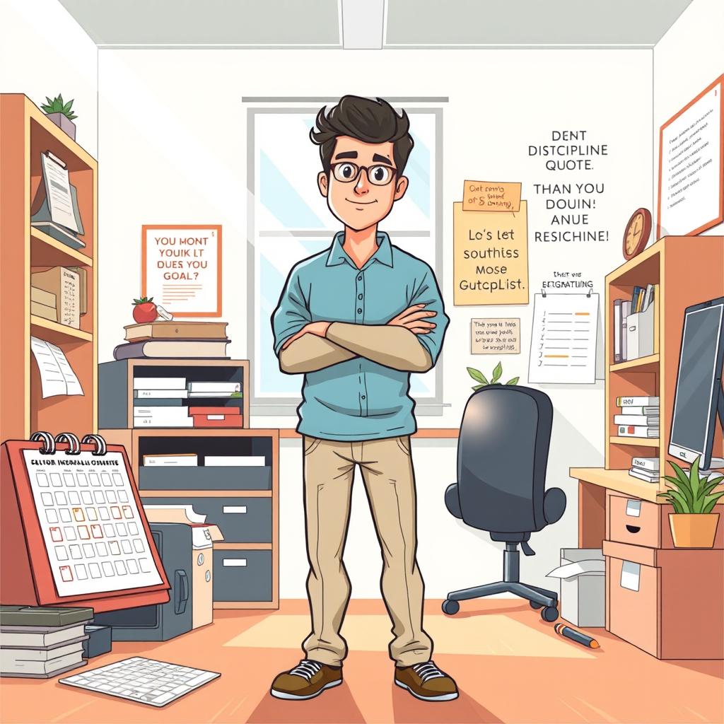 An illustration depicting the concept of Self-Discipline and Accountability