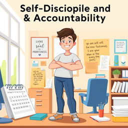 An illustration depicting the concept of Self-Discipline and Accountability