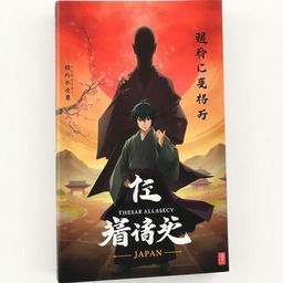 A dramatic book cover illustrating a Japanese character standing at a crossroads, surrounded by a mystical, atmospheric landscape