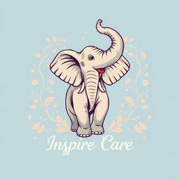 A creative and inspiring design for an official school t-shirt featuring a majestic elephant as the central motif