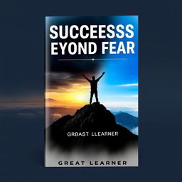 An inspirational book cover design for 'Success Beyond Fear' by Great Learner, conveying themes of courage and achievement