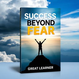 An inspirational book cover design for 'Success Beyond Fear' by Great Learner, conveying themes of courage and achievement