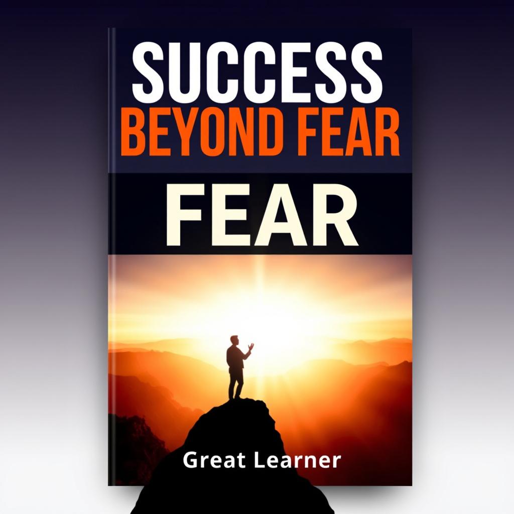 An inspirational book cover design for 'Success Beyond Fear' by Great Learner, showcasing the theme of empowerment and growth