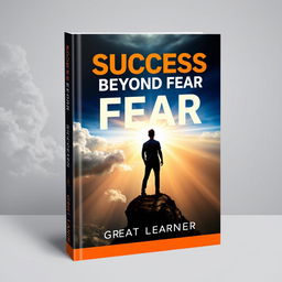 An inspirational book cover design for 'Success Beyond Fear' by Great Learner, themed around overcoming challenges and personal empowerment