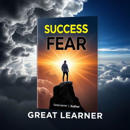 An inspirational book cover design for 'Success Beyond Fear' by Great Learner, themed around overcoming challenges and personal empowerment