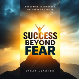 A captivating front face book cover design for 'Success Beyond Fear' by Great Learner, focusing on themes of courage and achievement