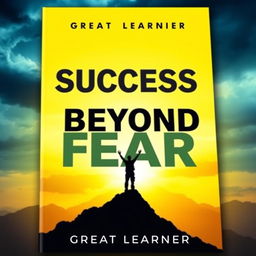 A captivating front face book cover design for 'Success Beyond Fear' by Great Learner, focusing on themes of courage and achievement