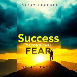 A captivating front face book cover design for 'Success Beyond Fear' by Great Learner, focusing on themes of courage and achievement