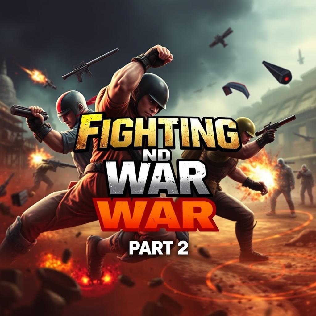 Create an eye-catching poster for the game 'Fighting and War Part 2'