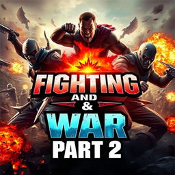 Create an eye-catching poster for the game 'Fighting and War Part 2'