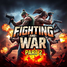 Create an eye-catching poster for the game 'Fighting and War Part 2'