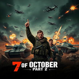 A dynamic and intense poster for the game '7 of October, Part 2'