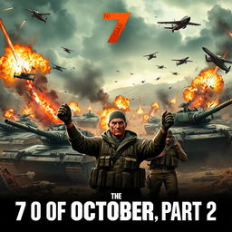 A dynamic and intense poster for the game '7 of October, Part 2'