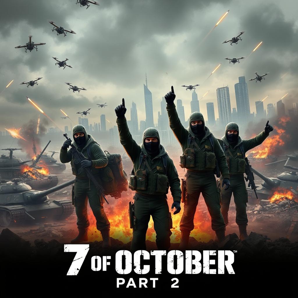 A striking and dramatic poster for the game '7 of October, Part 2'