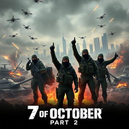 A striking and dramatic poster for the game '7 of October, Part 2'