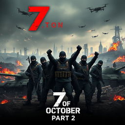 A striking and dramatic poster for the game '7 of October, Part 2'