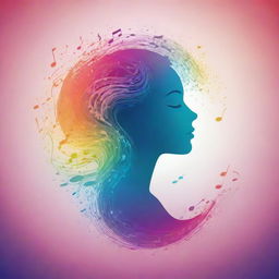 A background of serene gradients symbolizing introversion, with a central silhouette of a person with closed eyes. They are surrounded by swirling musical notes and waves, with a quote in contrasting fonts. A burst of vibrant colors emanates from the music, alongside subtle musical and singer symbolism.