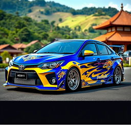 A custom-designed Toyota Corolla AE101 from Wonosobo, featuring a sleek and sporty aesthetic