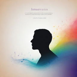 An image juxtaposing quiet and dynamism. A serene gradient background with a silhouette of a person with closed eyes, encircled by vibrant, swirling musical notes and waves. Incorporate a quote in differing font styles - quiet for the words 'introversion' and 'silence', dynamic for 'roaring symphony' and 'mighty resonance'. Add symbolic musical elements for enhancement.