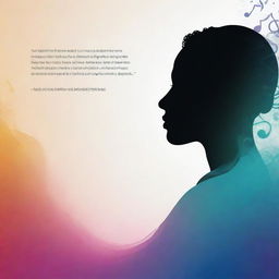 An image juxtaposing quiet and dynamism. A serene gradient background with a silhouette of a person with closed eyes, encircled by vibrant, swirling musical notes and waves. Incorporate a quote in differing font styles - quiet for the words 'introversion' and 'silence', dynamic for 'roaring symphony' and 'mighty resonance'. Add symbolic musical elements for enhancement.