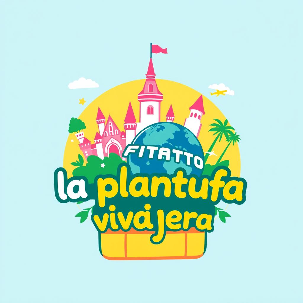 A logo design for a travel agent company named 'la plantufa viajera'