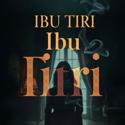 A captivating book cover design featuring the title 'Ibu Tiri' in elegant, bold lettering