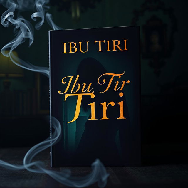 A captivating book cover design featuring the title 'Ibu Tiri' in elegant, bold lettering