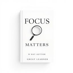 An elegant book cover design for the title "Focus on What Matters" by Great Learner, emphasizing a straight look that promotes clarity and mindfulness