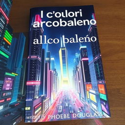 A visually striking book cover featuring a dynamic futuristic city, brimming with tall, sleek skyscrapers and illuminated with bright, colorful neon lights