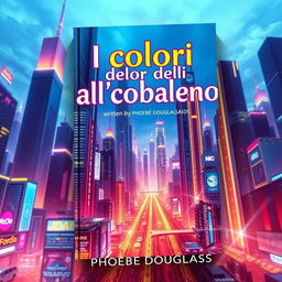 A visually striking book cover featuring a dynamic futuristic city, brimming with tall, sleek skyscrapers and illuminated with bright, colorful neon lights