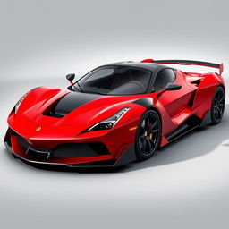 A unique vehicle design that combines the front styling of the 2014 Ferrari F80 with the overall shape of the 2021 Hyundai HB20