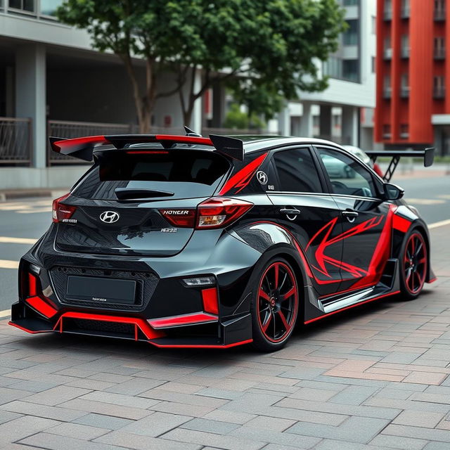 A modified Hyundai HB20 hatch reimagined as a super sports car, incorporating the aggressive front styling of the Zemvo GTR