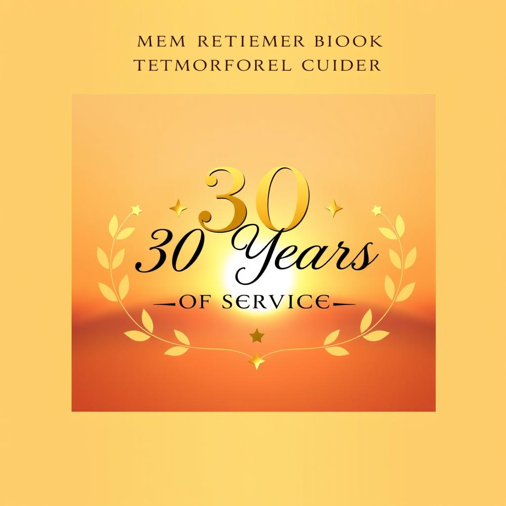 A stunning cover design for a retirement memory book celebrating '30 Years of Service'