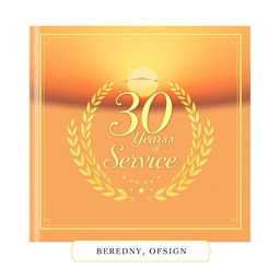 A stunning cover design for a retirement memory book celebrating '30 Years of Service'