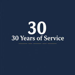 A sleek and modern cover design for a retirement memory book titled '30 Years of Service'