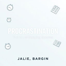 A book cover design focused on procrastination, inspired by the style of Ali Abdaal's covers