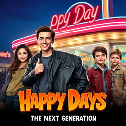 A modern movie poster for a reboot of 'Happy Days'