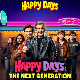 A modern movie poster for a reboot of 'Happy Days'